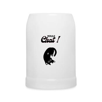 Chat en roue libre ! - Chope en céramique - blanc - Devant