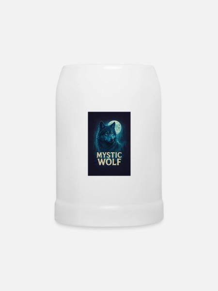 Mystic Wolf - Bierkrug - Weiß