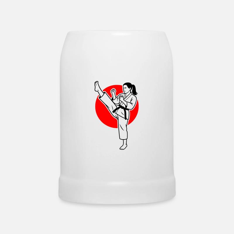 Karate Mae-Geri - Beer Mug - white