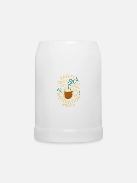 Kaffeemotiv mit motivierender Botschaft - Bierkrug - Weiß