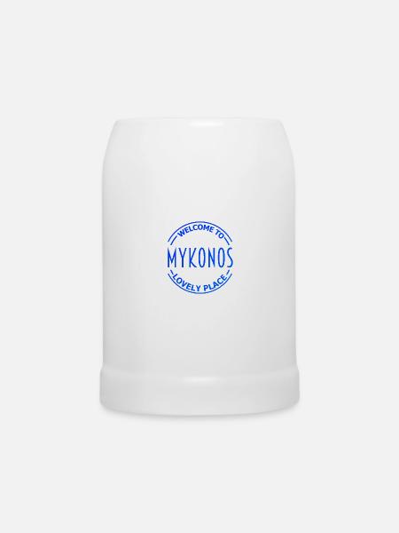 Mykonos Urlaub - Bierkrug - Weiß