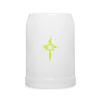 Messianische Juden Kreuz Symbol - Bierkrug - Weiß - Vorne