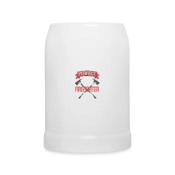 Feuerwehrmann - Bierkrug - Weiß - Vorne
