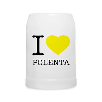 I LOVE POLENTA Mais - Bierkrug - Weiß - Vorne