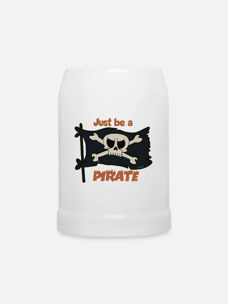 Just Be A Pirate - Bierkrug - Weiß