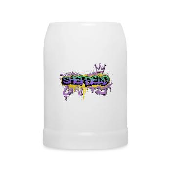 Sheffield England UK City Graffiti Spray Sprayer - Beer Mug - white - Front