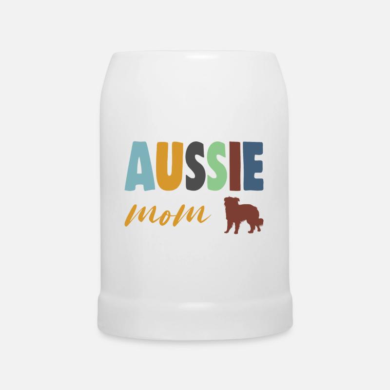 aussie mom - Bierkrug - Weiß