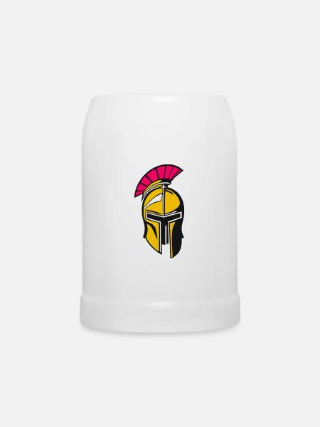 Helm Sparta - Bierkrug - Weiß