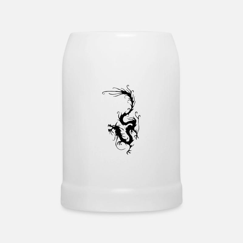 Black Smoke Dragon - Beer Mug - white