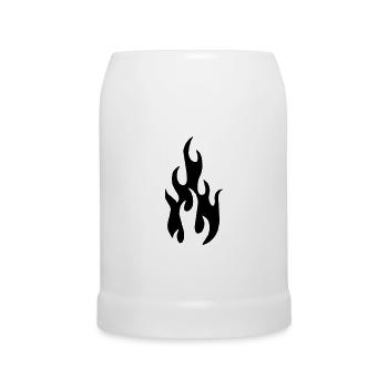 Flamme - Bierkrug - Weiß - Vorne