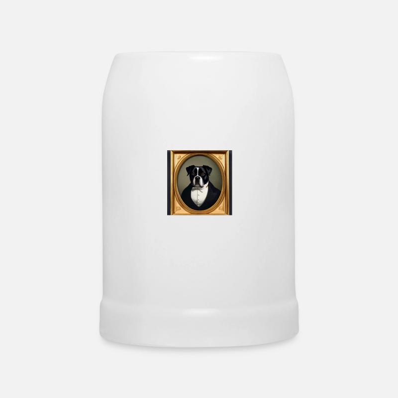 Gentleman Hund - Bierkrug - Weiß