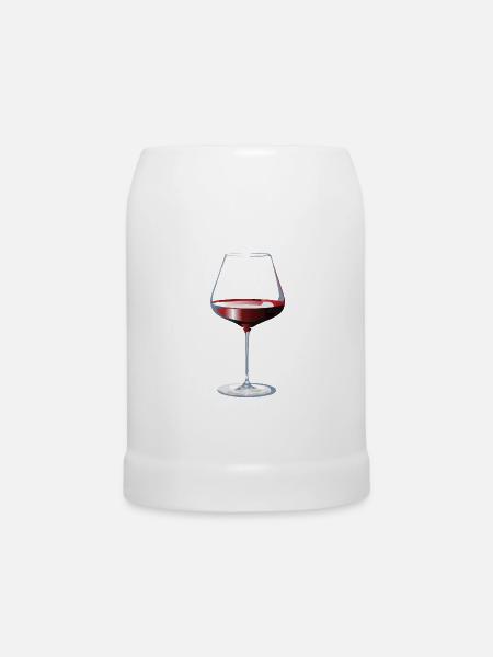 Glas Rotwein - Bierkrug - Weiß