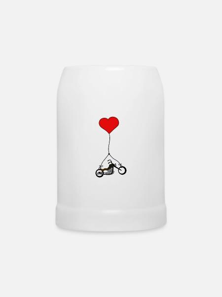 Chopper mit Herz - Bierkrug - Weiß