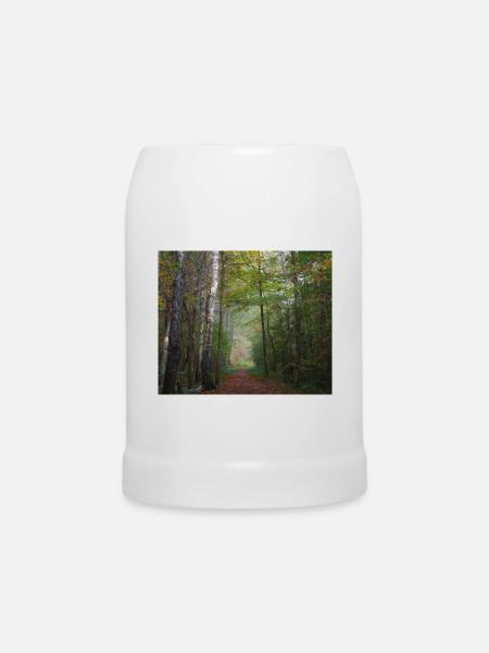 Foto eines Herbstwaldes - Bierkrug - Weiß