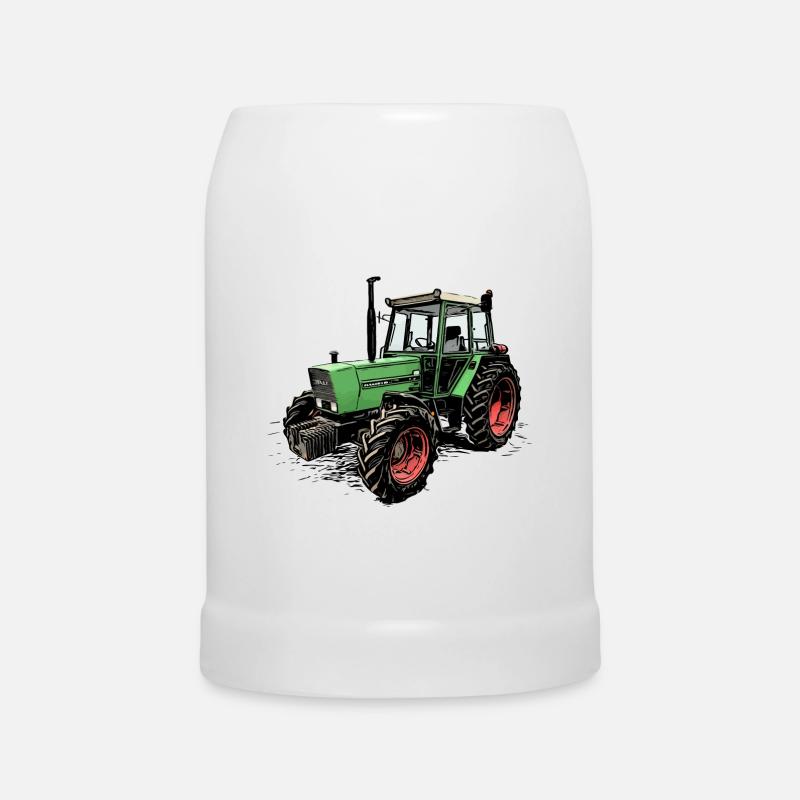 Farmer Tractor - Beer Mug - white
