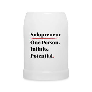 Solopreneur: Eine Person. Unendliches Potenzial. [B] - Bierkrug - Weiß - Vorne