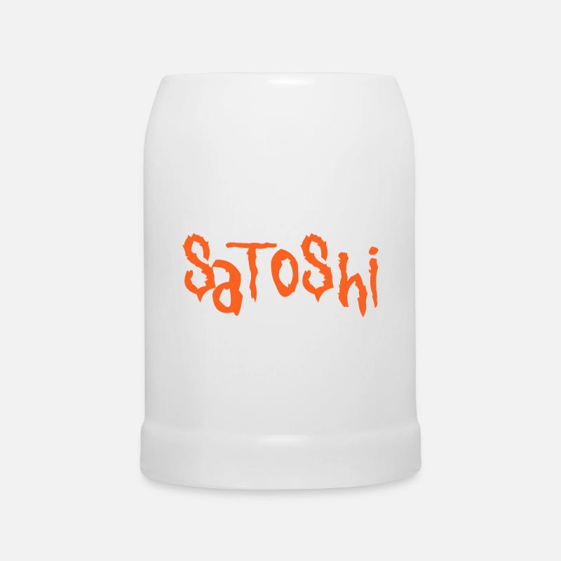 Satoshi - Bierkrug - Weiß