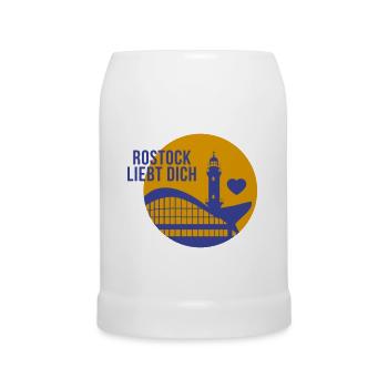 Rostock liebt dich - Bierkrug - Weiß - Vorne
