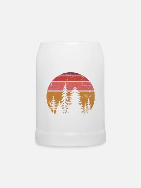 Solar Pine Silhouette - Bierkrug - Weiß