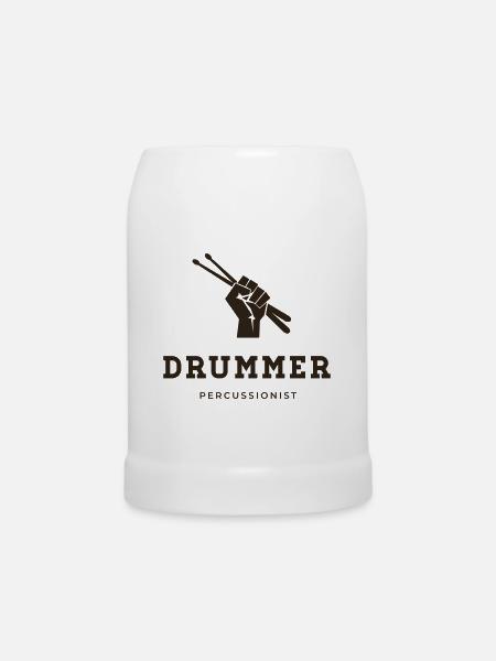 Schlagzeuger, Perkussionist - Bierkrug - Weiß