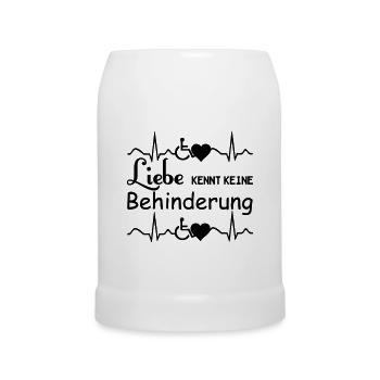 Liebe kennt keine Behinderung Geschenk - Bierkrug - Weiß - Vorne