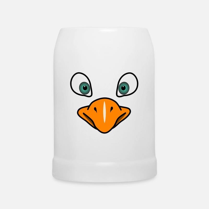 Vogelgesicht - Bierkrug - Weiß