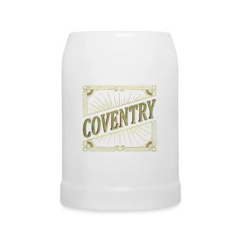 Coventry England UK Stadt Schrift Vintage Retro - Bierkrug - Weiß - Vorne