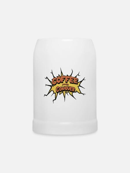 Coffee and Conquer - Bierkrug - Weiß