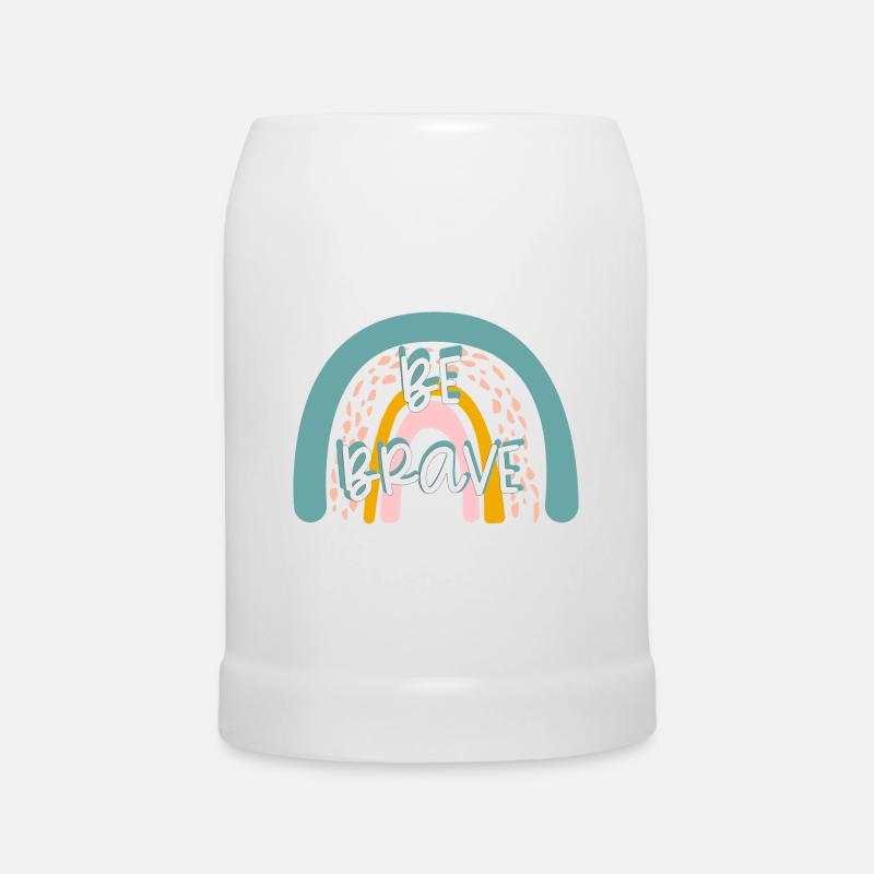 Be Brave! Rainbow - Beer Mug - white