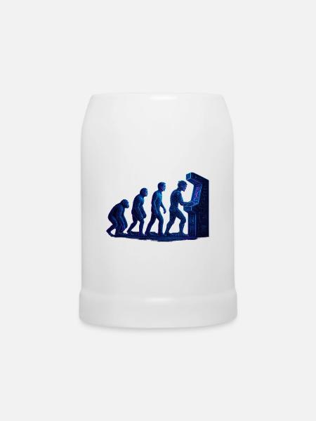 Arcade Menschliche Evolution - Bierkrug - Weiß