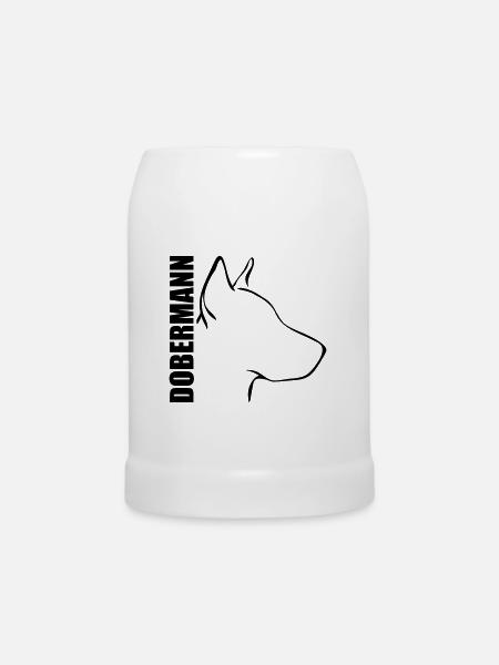 DOBERMANN PROFIL - Bierkrug - Weiß