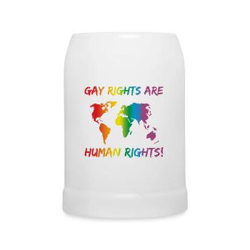 LGBT Gay Rights Are Human Rights, - Bierkrug - Weiß - Vorne