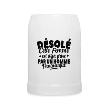 Femme Prise Par Un Homme Fantastique Cadeau Amour - Chope en céramique - blanc - Devant