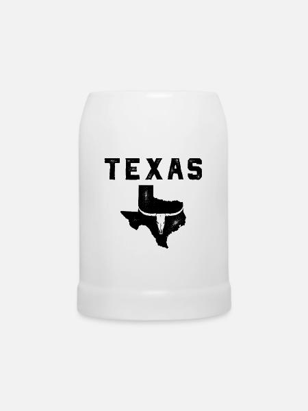 Karte von Texas - Bierkrug - Weiß
