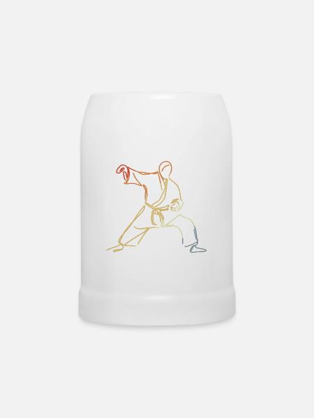 Judo Zeichnung - Bierkrug - Weiß