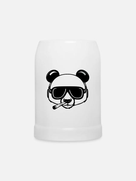 Stoned Panda - Bierkrug - Weiß