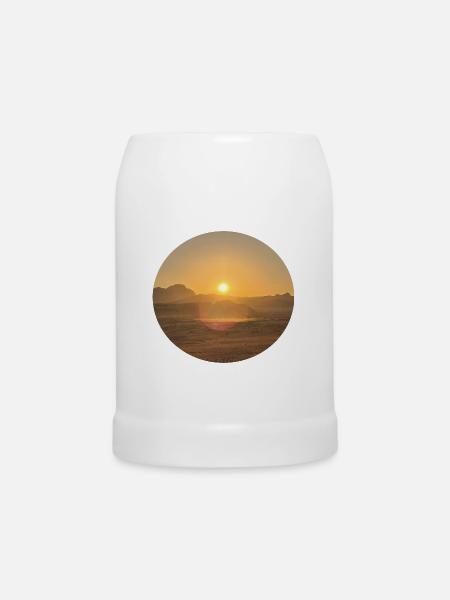 Wüstensonne Abendlandschaft - Bierkrug - Weiß