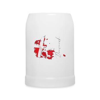 Dänemark Flagge in der Dänemark Landkarte EN - Bierkrug - Weiß - Vorne
