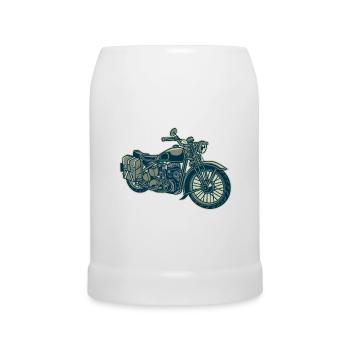 Militär Motorrad Bike - Bierkrug - Weiß - Vorne