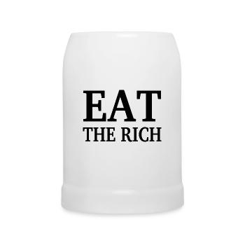 EAT THE RICH - Bierkrug - Weiß - Vorne