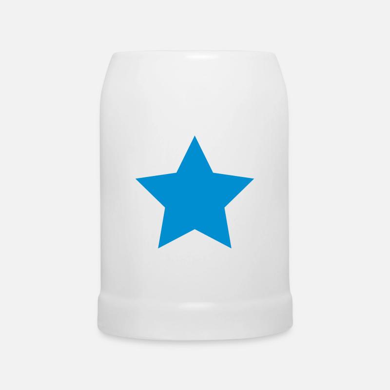 Stern Blau - Bierkrug - Weiß