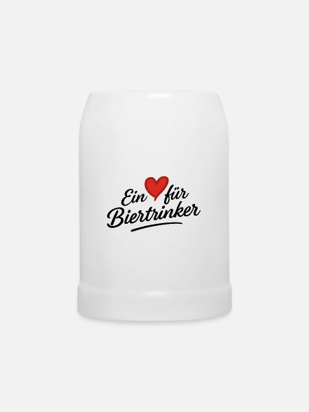 Ein Herz für Biertrinker - Bierkrug - Weiß