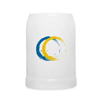Circle brush flag of Sweden holiday travel - Beer Mug - white - Front