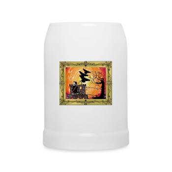 Horror Middle Ages Castle Fortress Grim Reaper Death - Beer Mug - white - Front
