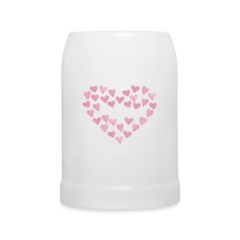 Daddy Love - Pink Hearts | Ideal for Father's Day - Beer Mug - white - Front