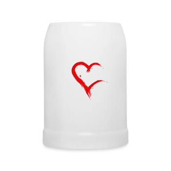Dumbbell with heart - Beer Mug - white - Front