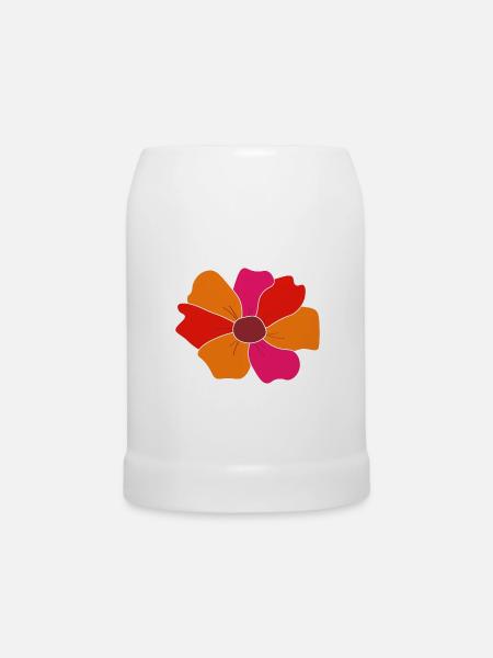 Flower - Bierkrug - Weiß