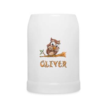 Owl Oliver - Beer Mug - white - Front
