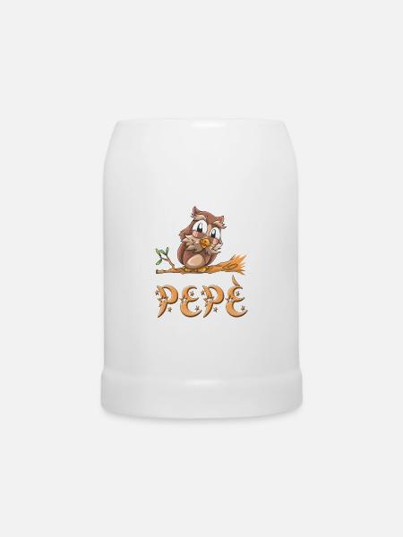 Eule Pepè - Bierkrug - Weiß