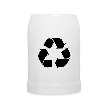 recycler recyclage - Chope en céramique - blanc - Devant